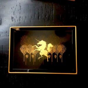 Vintage Unicorn Otagiri tray set .